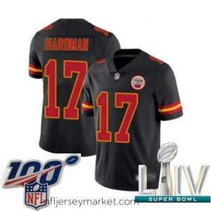 Superb 2020 Super Bowl LIV Kansas City Chiefs #17 Mecole Hardman Limited Black Rush Vapor Untouchable Football Jersey