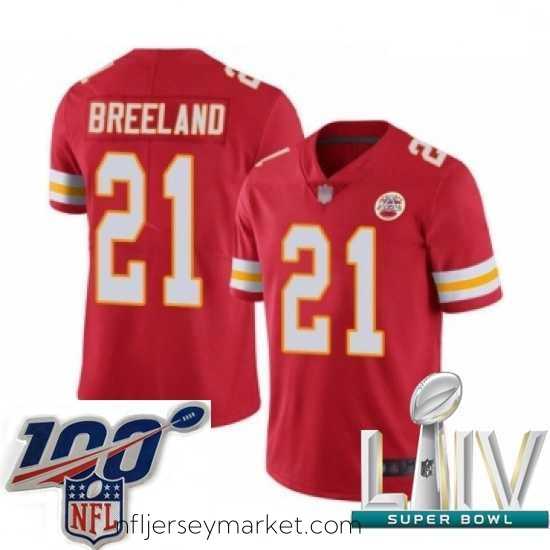 Irresistible 2020 Super Bowl LIV Kansas City Chiefs #21 Bashaud Breeland Red Team Color Vapor Untouchable Limited Player Football Jersey