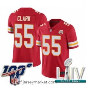 Exquisite 2020 Super Bowl LIV Kansas City Chiefs #55 Frank Clark Red Team Color Vapor Untouchable Limited Player Football Jersey