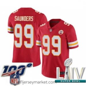 Premium 2020 Super Bowl LIV Kansas City Chiefs #99 Khalen Saunders Red Team Color Vapor Untouchable Limited Player Football Jersey