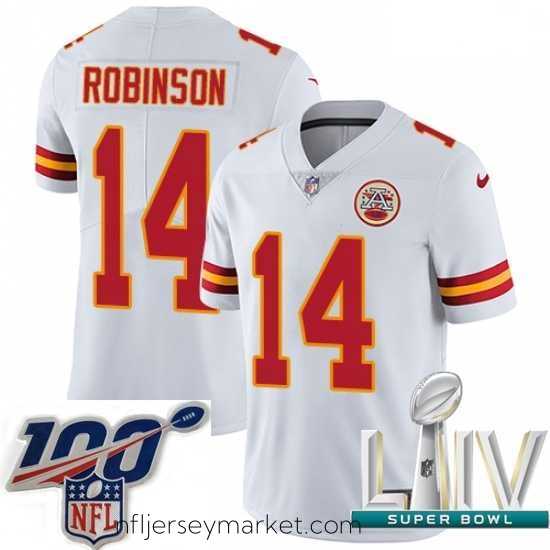 Premium 2020 Super Bowl LIV Nike Kansas City Chiefs #14 Demarcus Robinson White Vapor Untouchable Limited Player NFL Jersey