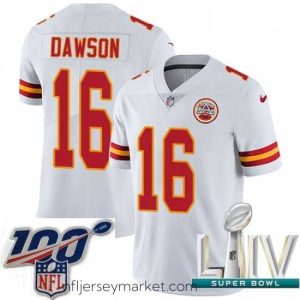 Stunning 2020 Super Bowl LIV Nike Kansas City Chiefs #16 Len Dawson White Vapor Untouchable Limited Player NFL Jersey