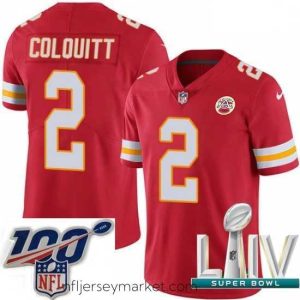 Irresistible 2020 Super Bowl LIV Nike Kansas City Chiefs #2 Dustin Colquitt Red Team Color Vapor Untouchable Limited Player NFL Jersey