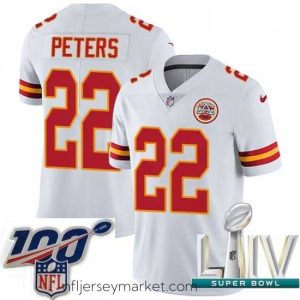 Stunning 2020 Super Bowl LIV Nike Kansas City Chiefs #22 Marcus Peters White Vapor Untouchable Limited Player NFL Jersey