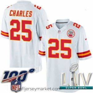 Magnificent 2020 Super Bowl LIV Nike Kansas City Chiefs #25 Jamaal Charles White Vapor Untouchable Limited Player NFL Jersey