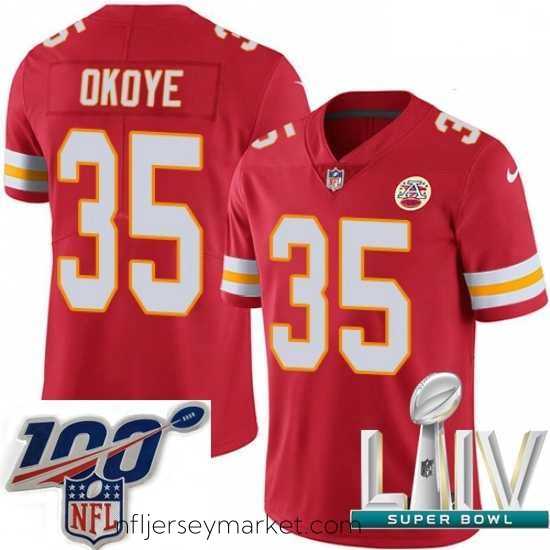 Alluring 2020 Super Bowl LIV Nike Kansas City Chiefs #35 Christian Okoye Red Team Color Vapor Untouchable Limited Player NFL Jersey
