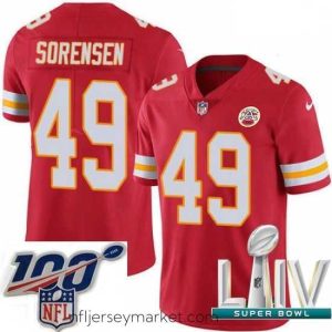 Gorgeous 2020 Super Bowl LIV Nike Kansas City Chiefs #49 Daniel Sorensen Red Team Color Vapor Untouchable Limited Player NFL Jersey