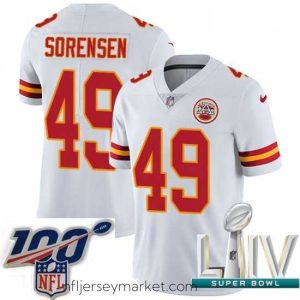 Top notch 2020 Super Bowl LIV Nike Kansas City Chiefs #49 Daniel Sorensen White Vapor Untouchable Limited Player NFL Jersey