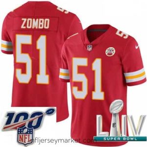 Gorgeous 2020 Super Bowl LIV Nike Kansas City Chiefs #51 Frank Zombo Red Team Color Vapor Untouchable Limited Player NFL Jersey