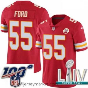 Gorgeous 2020 Super Bowl LIV Nike Kansas City Chiefs #55 Dee Ford Red Team Color Vapor Untouchable Limited Player NFL Jersey
