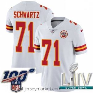 Luxurious 2020 Super Bowl LIV Nike Kansas City Chiefs #71 Mitchell Schwartz White Vapor Untouchable Limited Player NFL Jersey