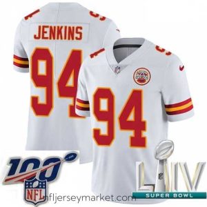 Magnificent 2020 Super Bowl LIV Nike Kansas City Chiefs #94 Jarvis Jenkins White Vapor Untouchable Limited Player NFL Jersey
