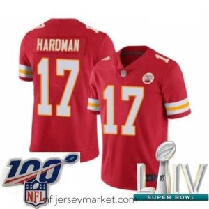 Premium 2020 Super Bowl LIV Kansas City Chiefs #17 Mecole Hardman Red Team Color Vapor Untouchable Limited Player Football Jersey