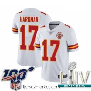 Gorgeous 2020 Super Bowl LIV Kansas City Chiefs #17 Mecole Hardman White Vapor Untouchable Limited Player Football Jersey