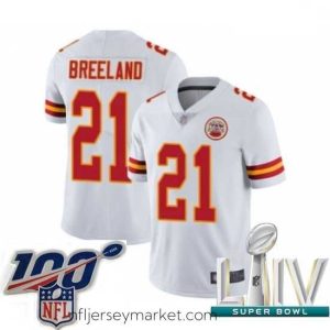 Exquisite 2020 Super Bowl LIV Kansas City Chiefs #21 Bashaud Breeland White Vapor Untouchable Limited Player Football Jersey