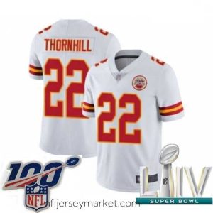 Exquisite 2020 Super Bowl LIV Kansas City Chiefs #22 Juan Thornhill White Vapor Untouchable Limited Player Football Jersey