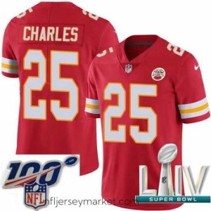 Magnificent 2020 Super Bowl LIV Kansas City Chiefs #25 Jamaal Charles Red Team Color Vapor Untouchable Limited Player Football Jersey