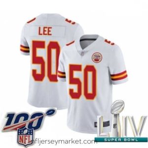 Luxurious 2020 Super Bowl LIV Kansas City Chiefs #50 Darron Lee White Vapor Untouchable Limited Player Football Jersey