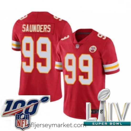 Irresistible 2020 Super Bowl LIV Kansas City Chiefs #99 Khalen Saunders Red Team Color Vapor Untouchable Limited Player Football Jersey