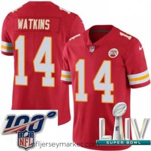 Alluring 2020 Super Bowl LIV Nike Kansas City Chiefs #14 Sammy Watkins Red Team Color Vapor Untouchable Limited Player NFL Jersey