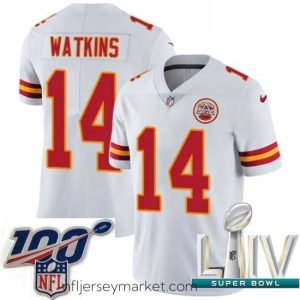 Magnificent 2020 Super Bowl LIV Nike Kansas City Chiefs #14 Sammy Watkins White Vapor Untouchable Limited Player NFL Jersey