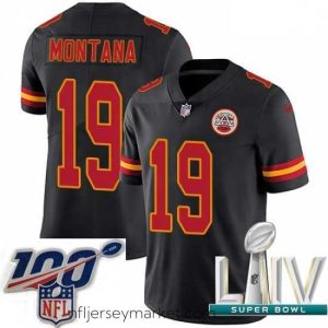 Luxurious 2020 Super Bowl LIV Nike Kansas City Chiefs #19 Joe Montana Limited Black Rush Vapor Untouchable NFL Jersey