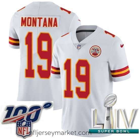 Premium 2020 Super Bowl LIV Nike Kansas City Chiefs #19 Joe Montana White Vapor Untouchable Limited Player NFL Jersey