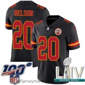 Stunning 2020 Super Bowl LIV Nike Kansas City Chiefs #20 Steven Nelson Limited Black Rush Vapor Untouchable NFL Jersey