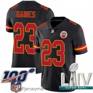 Stunning 2020 Super Bowl LIV Nike Kansas City Chiefs #23 Phillip Gaines Limited Black Rush Vapor Untouchable NFL Jersey