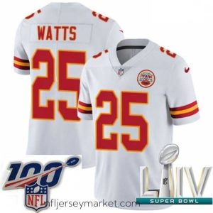 Irresistible 2020 Super Bowl LIV Nike Kansas City Chiefs #25 Armani Watts White Vapor Untouchable Limited Player NFL Jersey