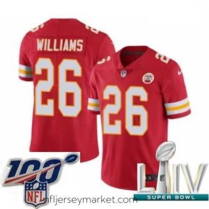 Premium 2020 Super Bowl LIV Nike Kansas City Chiefs #26 Damien Williams Red Team Color Vapor Untouchable Limited Player NFL Jersey