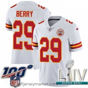 Alluring 2020 Super Bowl LIV Nike Kansas City Chiefs #29 Eric Berry White Vapor Untouchable Limited Player NFL Jersey