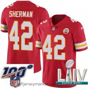 Premium 2020 Super Bowl LIV Nike Kansas City Chiefs #42 Anthony Sherman Red Team Color Vapor Untouchable Limited Player NFL Jersey