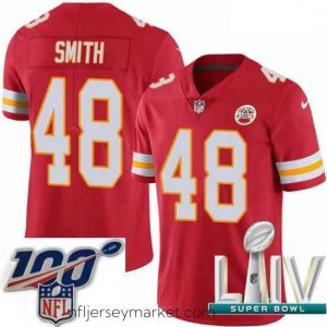 Premium 2020 Super Bowl LIV Nike Kansas City Chiefs #48 Terrance Smith Red Team Color Vapor Untouchable Limited Player NFL Jersey