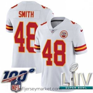 Luxurious 2020 Super Bowl LIV Nike Kansas City Chiefs #48 Terrance Smith White Vapor Untouchable Limited Player NFL Jersey