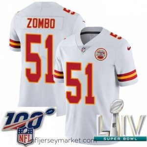 Gorgeous 2020 Super Bowl LIV Nike Kansas City Chiefs #51 Frank Zombo White Vapor Untouchable Limited Player NFL Jersey