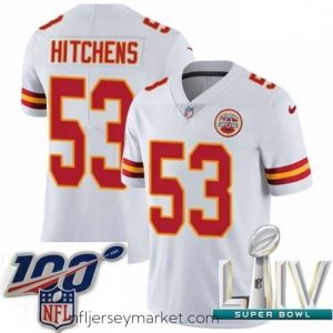 Premium 2020 Super Bowl LIV Nike Kansas City Chiefs #53 Anthony Hitchens White Vapor Untouchable Limited Player NFL Jersey