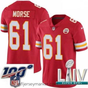 Irresistible 2020 Super Bowl LIV Nike Kansas City Chiefs #61 Mitch Morse Red Team Color Vapor Untouchable Limited Player NFL Jersey
