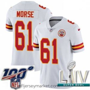 Superb 2020 Super Bowl LIV Nike Kansas City Chiefs #61 Mitch Morse White Vapor Untouchable Limited Player NFL Jersey