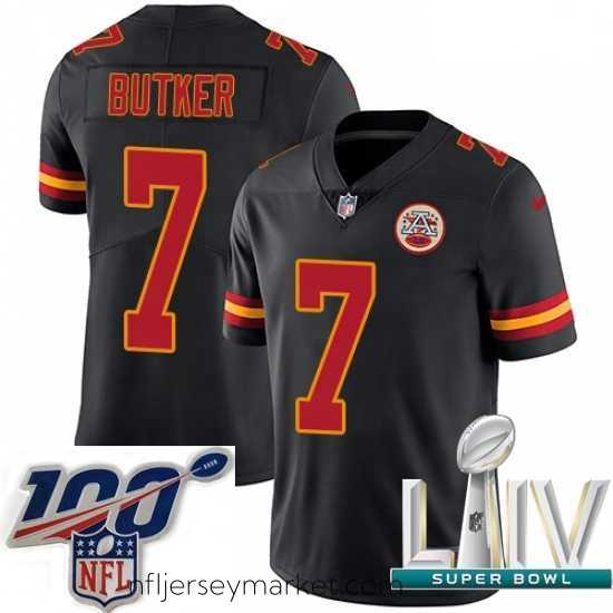 Exquisite 2020 Super Bowl LIV Nike Kansas City Chiefs #7 Harrison Butker Limited Black Rush Vapor Untouchable NFL Jersey