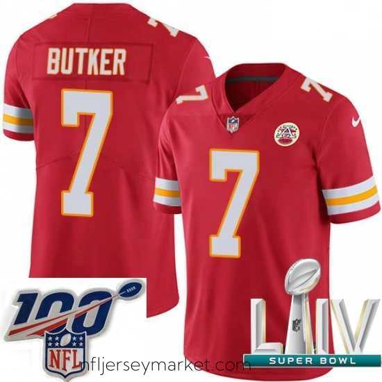 Top notch 2020 Super Bowl LIV Nike Kansas City Chiefs #7 Harrison Butker Red Team Color Vapor Untouchable Limited Player NFL Jersey
