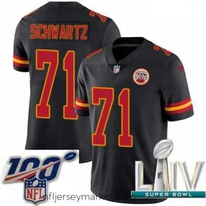 Superb 2020 Super Bowl LIV Nike Kansas City Chiefs #71 Mitchell Schwartz Limited Black Rush Vapor Untouchable NFL Jersey