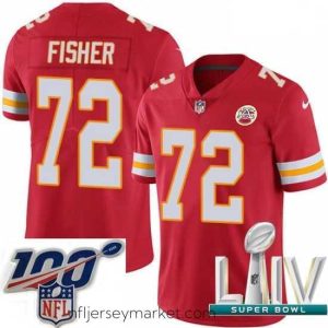 Alluring 2020 Super Bowl LIV Nike Kansas City Chiefs #72 Eric Fisher Red Team Color Vapor Untouchable Limited Player NFL Jersey
