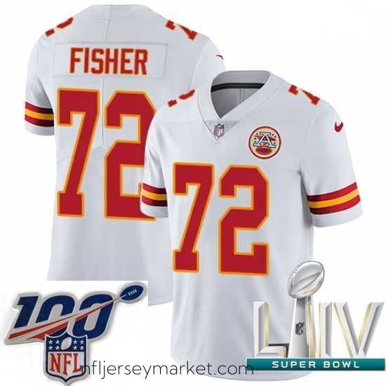 Luxurious 2020 Super Bowl LIV Nike Kansas City Chiefs #72 Eric Fisher White Vapor Untouchable Limited Player NFL Jersey