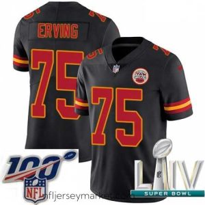 Magnificent 2020 Super Bowl LIV Nike Kansas City Chiefs #75 Cameron Erving Limited Black Rush Vapor Untouchable NFL Jersey