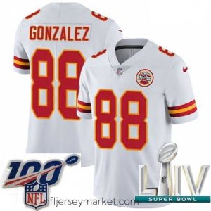 Magnificent 2020 Super Bowl LIV Nike Kansas City Chiefs #88 Tony Gonzalez White Vapor Untouchable Limited Player NFL Jersey