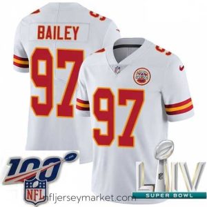Gorgeous 2020 Super Bowl LIV Nike Kansas City Chiefs #97 Allen Bailey White Vapor Untouchable Limited Player NFL Jersey