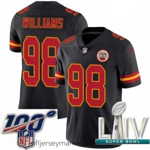 Alluring 2020 Super Bowl LIV Nike Kansas City Chiefs #98 Xavier Williams Limited Black Rush Vapor Untouchable NFL Jersey