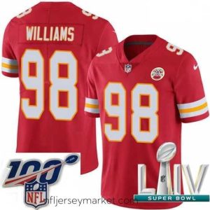 Magnificent 2020 Super Bowl LIV Nike Kansas City Chiefs #98 Xavier Williams Red Team Color Vapor Untouchable Limited Player NFL Jersey