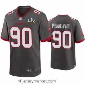 Exquisite Jason Pierre Paul Buccaneers Pewter Super Bowl Lv Game Jersey